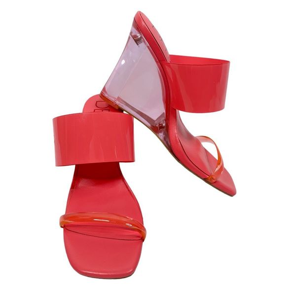 Deltan Emmie Clear Vinyl Wedge Dress Sandals - Size 7 - Picture 3 of 7